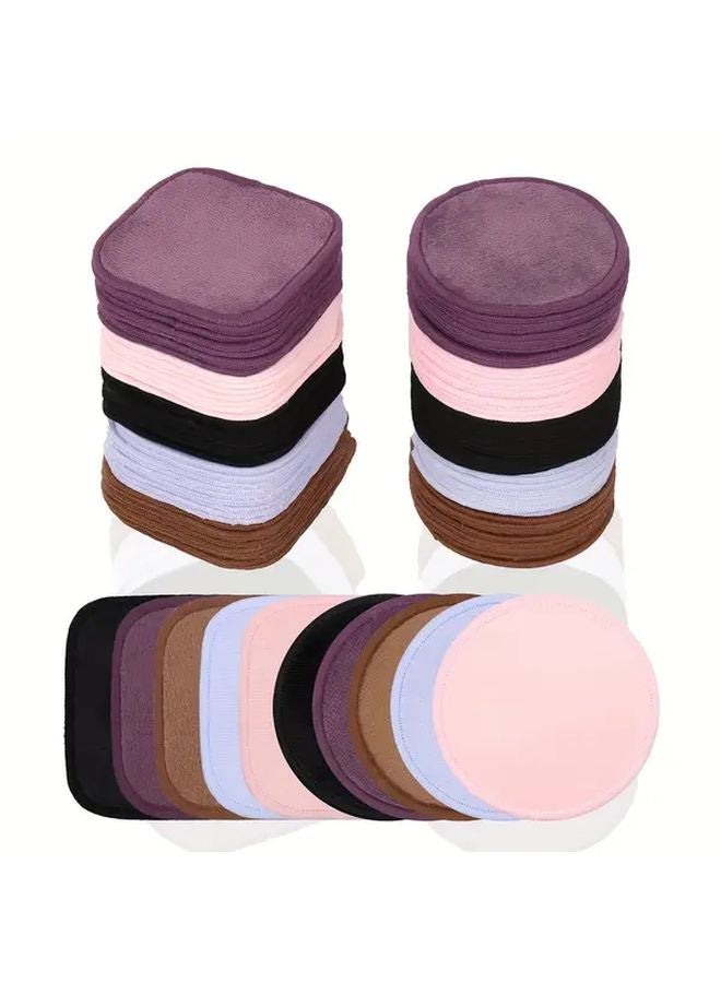 Fangyuan Blue Gray Reusable Velvet Makeup Remover Pads Washable 10pcs All Skin Types - Image 1